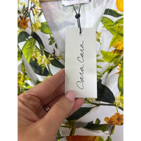 NWT Cara Cara Angela Banana Print Crop Cotton Balloon Sleeves Top Size: Small - Picture 5 of 8